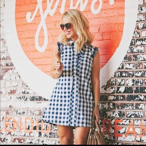 Anthropologie Dresses & Skirts - [SOLD] Dear Creatures Trinette Shift Dress Embroidered Gingham